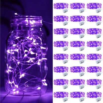 ZGWJ 24 Pack Purple Fairy Lights, Mini String Lights - color: Purple, size: 24P