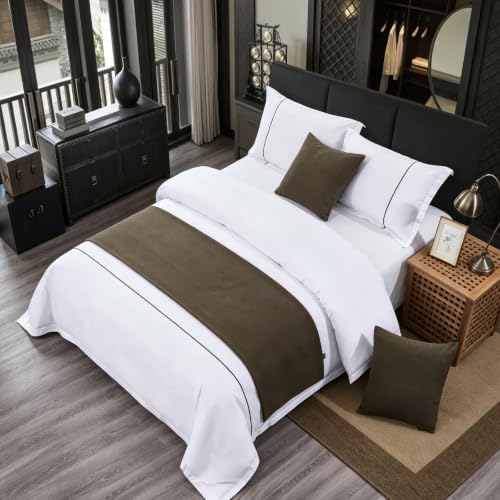 Taupe Double Layer Reversible Bed Runner for Bedroom - 102 x 18 In,1 Piece - color: Brown, size: 102'' x 18'' (1 Piece)