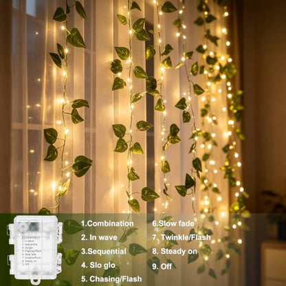 Vine Fairy Lights, 6.5FT 40 LEDs Pothos String Lights Indoor, 2 Pack - color: Pothos, size: 6.5 ft-20 LED-2 pack