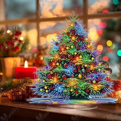 Yunzlly Stand Up Diamond Art Painting Kit, Desktop Gem Painting Ornament Kit for Adults, Tabletop Acrylic Diamond Board Painting (Christmas Tree) - color: Christmas Tree