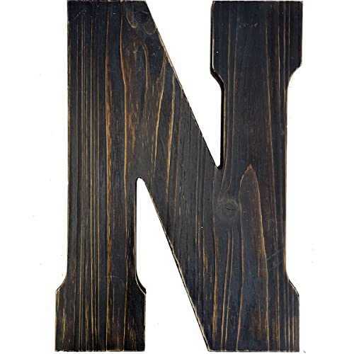 ABELOTS Big Letter Wall Art for Living Room, Bathroom, Bedroom, and Home Decor, Rustic Farmhouse Lettering for Family Last Names, Large Decorative Wood, 14” x 10” (Big N) - color: Big N