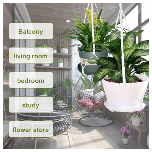 2 Pack Macrame Plant Hanger Large, 37.8 Inch Plant Hanger Indoor Outdoor - size: 38inch