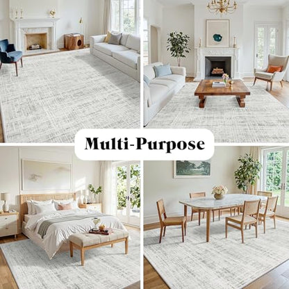 5x8 Washable Area Rug for Living Room Bedroom: Non-Slip Modern White Gray - color: White Gray, size: 5' x 8' (Rectangular)