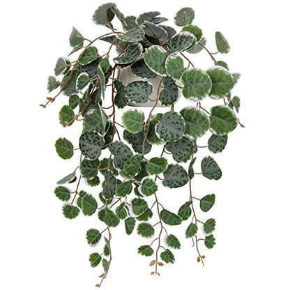 Briful 17" Artificial String of Hearts Plant in White Ceramic Pot - color: Green