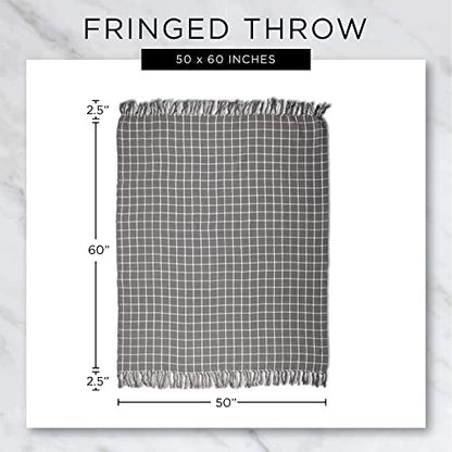 DII Diamond Throw Collection Cotton Woven, 50x60, Gray - color: Gray, size: 50x60"