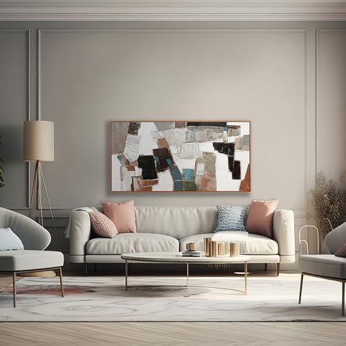 Canvas Wall Art Abstract Wall Decor Painting Minimalist Geometric Line Artwork With Framed For Bedroom Living Room Dining Room Home Office Abstract Modern Minimalism Wall Art 20"x40" - color: Brown, size: 40"L x 20"W