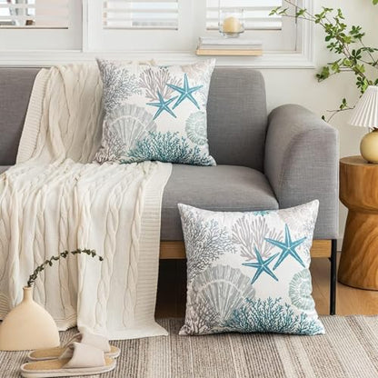 Tritard Coastal Pillow Covers Set of 2, 16x16, Blue - size: 16" x 16" (Pack of 2)