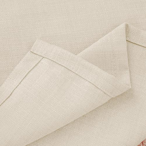BGment Light Beige Linen Curtains 63 Inch Length for Living Room - 2 Panels - color: Light Beige, size: 52"W x 63"L (Pack of 2)