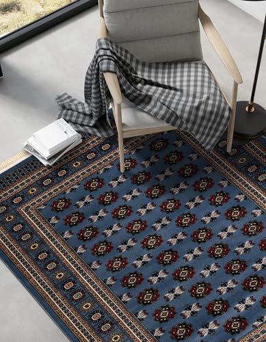Rugs.com Bokhara Collection Rug – 2x3 Blue Medium-Pile Rug Perfect for Entryways, Kitchens, Breakfast Nooks, Accent Pieces - color: Blue, size: 2' x 3'