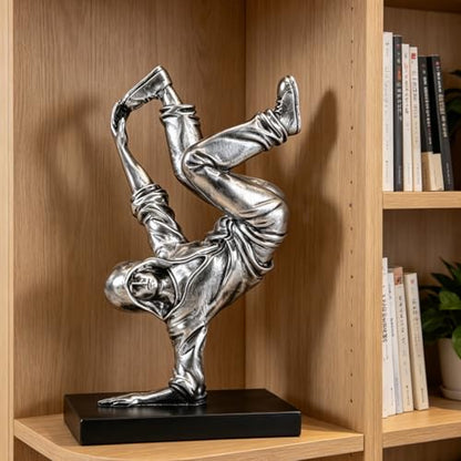 Resin Street Dance Figurine Silver Dancing Man