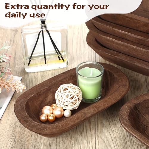 Nuogo 10 Pack 12.5 Inches Wooden Dough Bowls Bulk Rustic Bowls, Brown - color: Brown, size: 12.5 Inches