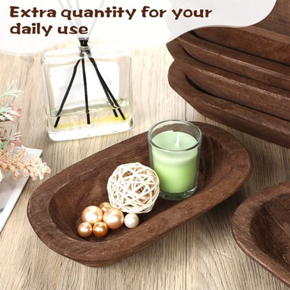 Nuogo 10 Pack 8.5 Inches Wooden Dough Bowls Bulk Rustic Bowls, Brown - color: Brown, size: 8.5 Inches