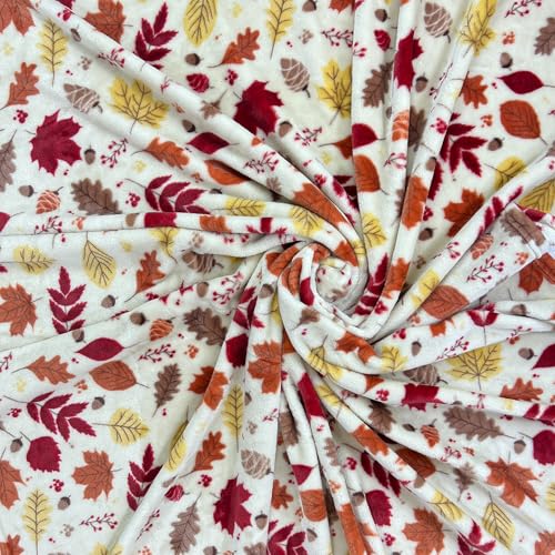 Fall Leaves Soft Fleece Throw Blanket, Red Yellow Brown Beige Colors, 50x70 - color: Colorful Leaves