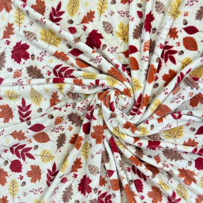 Fall Leaves Soft Fleece Throw Blanket, Red Yellow Brown Beige Colors, 50x70 - color: Colorful Leaves