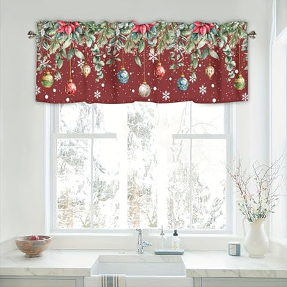 Christmas Kitchen Curtains Valance for Windows 42x12 Inch - color: Christmas-sy-sd0792, size: 42"W x 12"L (Pack of 1)