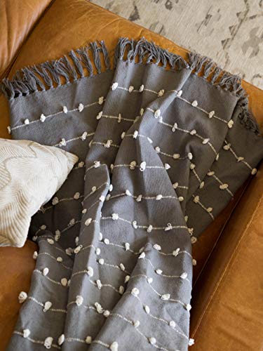 DII Woven Loop Throw Collection, 50x60, Gray - color: Gray