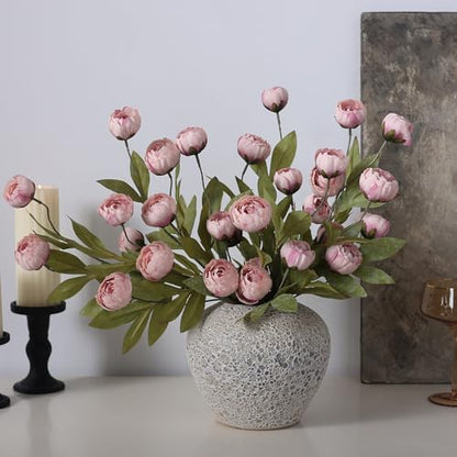 6 Pcs 27" Faux Silk Peony Artificial Flowers Stems for Vase (Blush Pink) - color: Blush Pink