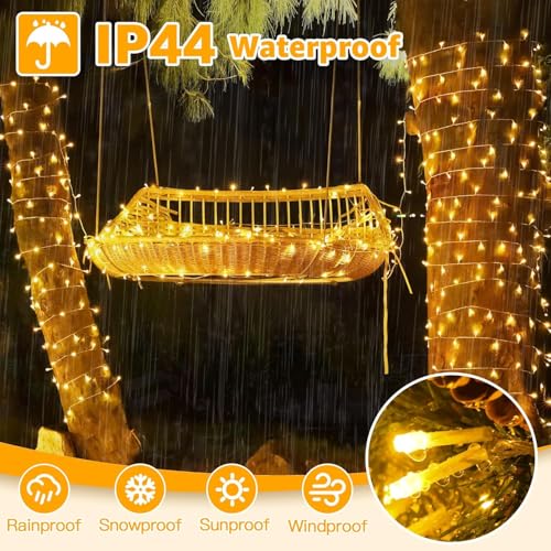 Ollny Christmas Lights Warm White, 400LED 131FT String Lights with Remote - color: Warm White, size: 400 LEDs
