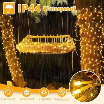 Ollny Christmas Lights Warm White, 400LED 131FT String Lights with Remote - color: Warm White, size: 400 LEDs