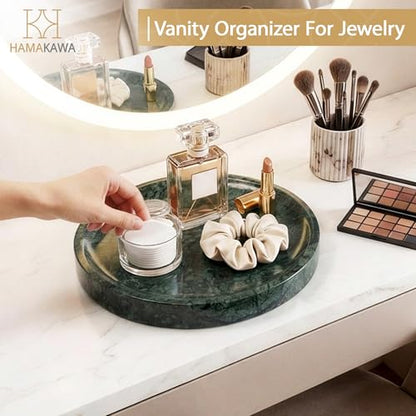 Bathroom Vanity Tray - color: Emerald Green