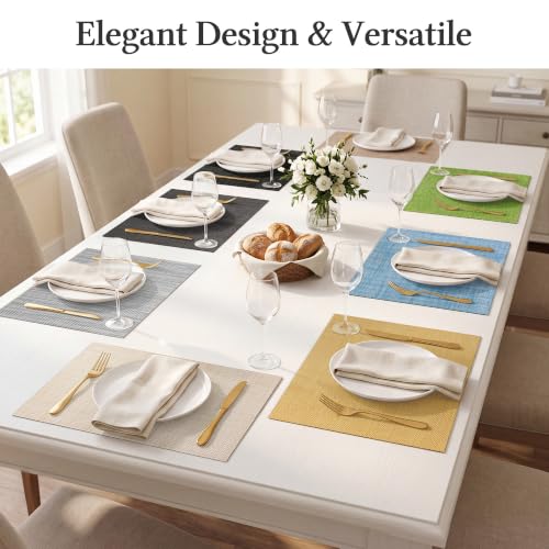 HOOMIL Placemats Set of 4, Heat Resistant, Gold - color: Gold, size: Set of 4