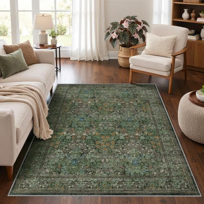 3x5 Rug Small Area Rug Abstract Washable Entryway Rugs, Green - color: Dark Green, size: 3' x 5' (Rectangular)