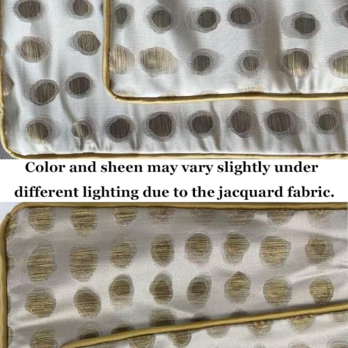 Champagne Gold Abstract Dot Jacquard Throw Pillow Covers 18x18 in - color: Jacquard 7