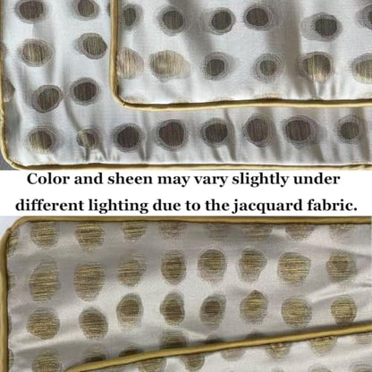 Champagne Gold Abstract Dot Jacquard Throw Pillow Covers 18x18 in - color: Jacquard 7