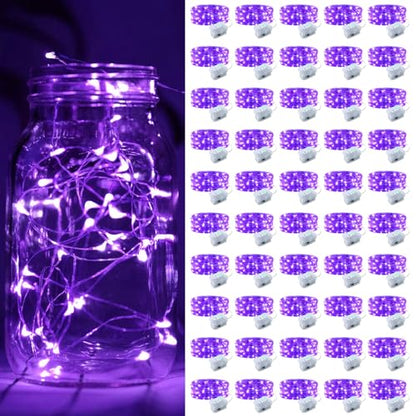 ZGWJ 50 Pack Purple Fairy Lights, Mini String Lights - color: Purple, size: 50P