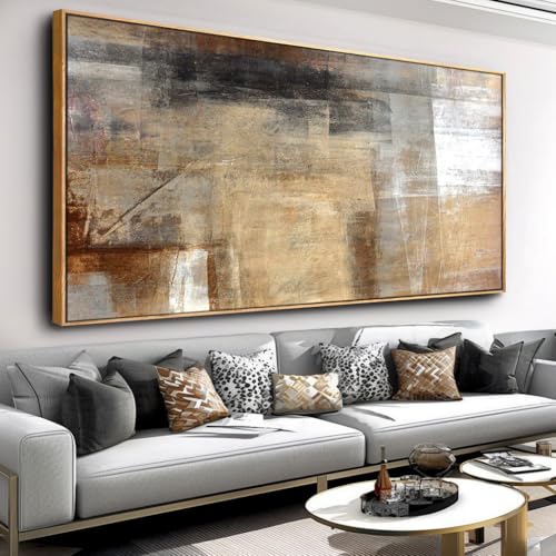 Wall Art Abstract Wall Decor Yellow Black Ink Canvas Painting Modern Artwork for Living Room Bedroom Dining Room Home Office Decor 30"x60" with Framed - color: Abstract09, size: 60"L x 30"W