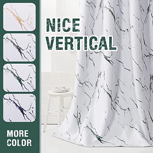 H.VERSAILTEX 100% Blackout Curtains 84 inch Length 2 Panels Set Marble Designs Printed Drapes Thermal Curtains for Bedroom with Black Liner Sound Proof Curtains, Antique Green - color: Marble- Antique Green, size: 52"W x 84"L (Pack of 2)