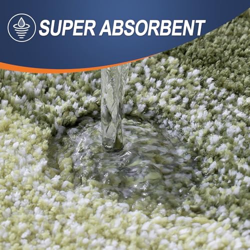 OLANLY Small Bathroom Rugs 24x16, Extra Soft Absorbent Microfiber Bath Rugs - color: Dark Green, size: 24" X 16"