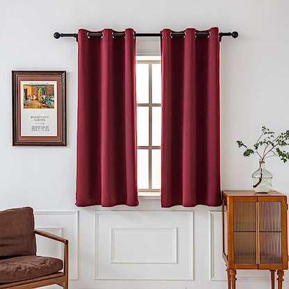 Pickluc Grommet Blackout Curtains for Bedroom and Living Room 2 Panels Set, Thermal Insulated Room Darkening Curtains, Burgundy Red, 42 x 54 Inch - color: Burgundy Red, size: 42"W x 54"L (Pack of 2)