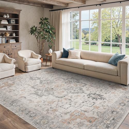 BESBLEE 9x12 Area Rug for Living Room,Washable Non Slip, Light Taupe Brown - color: Light Taupe Brown, size: 9' x 12' (Rectangular)