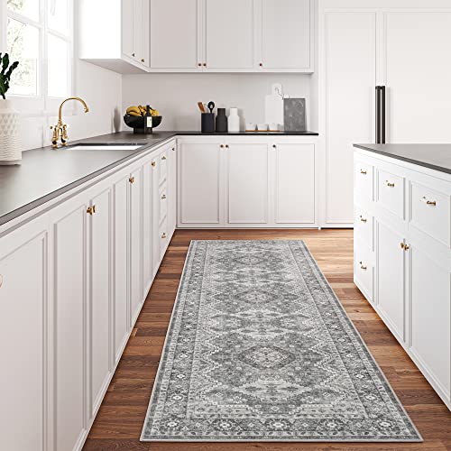 Rugland 2'6"x8 Runner Rug Non Slip, Washable Rug Runners for Hallways Grey - color: Tpr07-grey, size: 2'6" x 8' (Runner)
