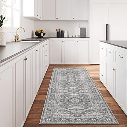 Rugland 2'6"x8 Runner Rug Non Slip, Washable Rug Runners for Hallways Grey - color: Tpr07-grey, size: 2'6" x 8' (Runner)