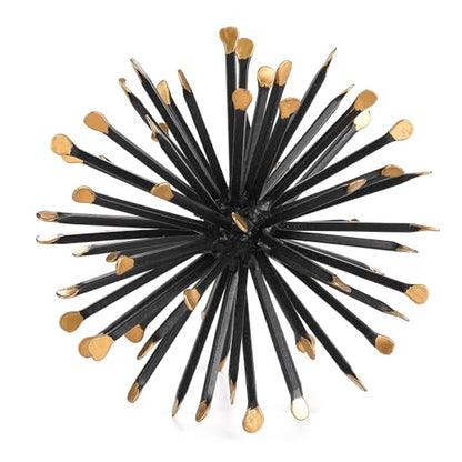 6.5” Modern Starburst Metal Tabletop Sculpture, Black Shelf Accent Decor