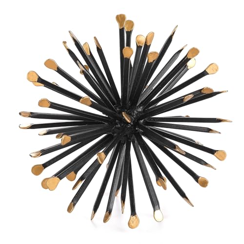 6.5” Modern Starburst Metal Tabletop Sculpture, Black Shelf Accent Decor