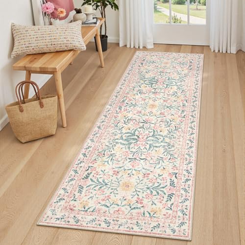 Lahome Boho Hallway Runner Rug 2x6, Washable Kitchen Bathroom Runner Rug - color: Blush Pink, size: 2' x 6' (Runner)