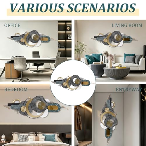 Lucky Monet Large Modern Abstract Metal Wall Art for Living Room, 59"x21.3" - color: Style 4