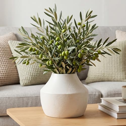White Ceramic Flower Vase for Centerpieces, 5.2in Small Hydrangea Vase - color: 1-white/5.2“