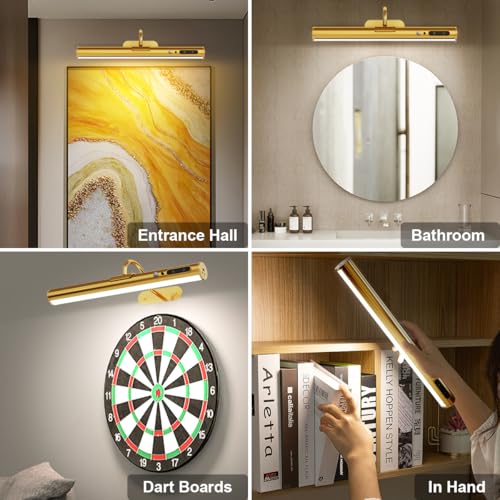 Motion Sensor Battery Operated Picture Light,Wireless Picture Light - color: Motion Sensor Brass