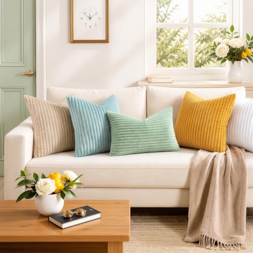 Simmore Fall Soft Aqua Haze Flannel Throw Pillow Covers 12X20 Set of 2 - color: Aqua, size: 20" x 12" (Pack of 2)