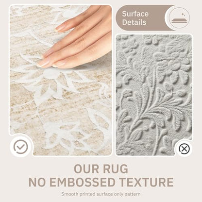 Soalmost Runner Rug Non-Slip for Kitchen 2x5, Washable Soft Hallway Rug - color: Beige, size: 2' x 5' (Runner)