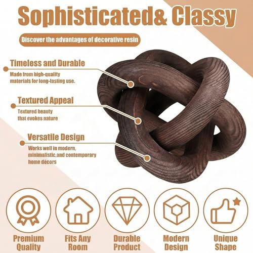 Yalikop 3 Link Wood Knot Decor Rustic Table Shelf Accents, Black Walnut - color: Black Walnut