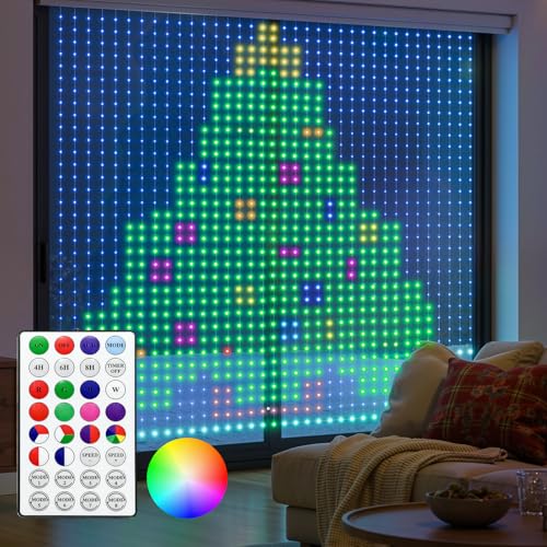 Brightown 400 LED RGB Smart Curtain Fairy Lights with Remote, 6.6x6.6ft - size: 400 LED - Remote Control