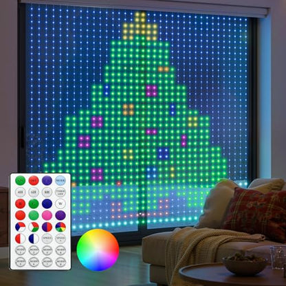 Brightown 400 LED RGB Smart Curtain Fairy Lights with Remote, 6.6x6.6ft - size: 400 LED - Remote Control
