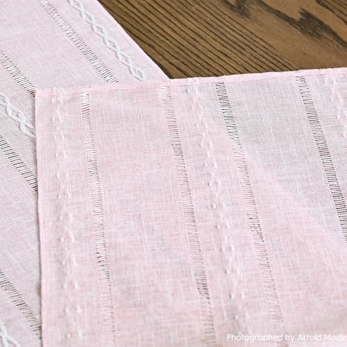 Artoid Mode Pink Rustic Cotton Linen Table Runner 13x36 Inch - color: Pink, size: 13" x 36"