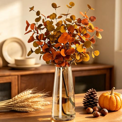 FANTESTICRYAN Modern Glass Vase, 8.7''H Decor Flower Vases, Crystal Amber - color: Crystal Amber