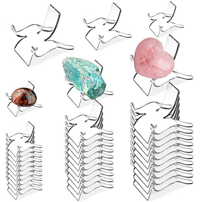 (36 PCS 3 Size Display Stand,Acrylic Rock Display Stands,Clear Display Easel Stands Pedestal for Crystal Geodes Rock Mineral Agate Fossil Coral Crystal/Gemstone Small Collectibles Display Stands - size: 36 Pieces (3 Sizes)